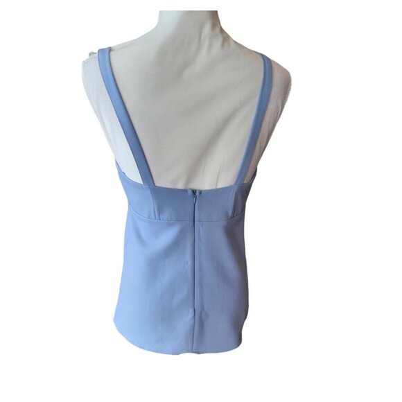 Zara Pastel Blue Fitted Top with Wide Straps and Flared Bottom in a size XS - Picture 2 of 5